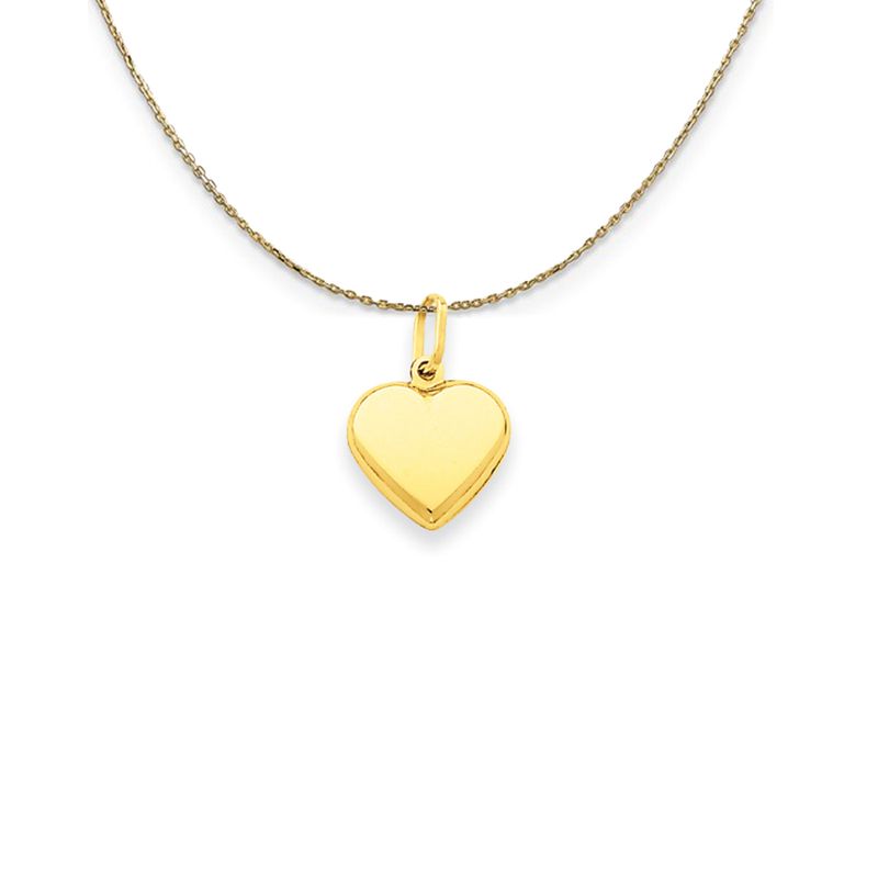 14k Yellow Gold Puffed Heart (10mm) Necklace - 24 Inch